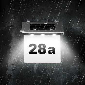 BRELONG Solar Address Number Signage, LED Solar House Number Light, with Light Control Induction Home Lighting, IP65 Waterproof outdoor lighting doorplate solar lamp waterproof ip65 led solar light outdoor house indicating number solar number light