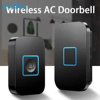 

New Wireless Waterproof Doorbell 1 2 Button 1 2 3 Receiver 300m Remote Control 60Chimes Door Bell US EU UK Plug Home Intelligent
