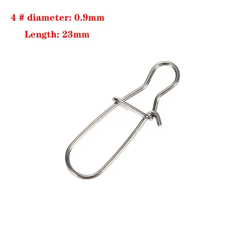Size 4 50 шт./лот крючок оснастки Pin Нержавеющая сталь Рыбалка вертлюгом безопасности защелки Крюк Приманка аксессуары карабин Pesca - Цвет: Size 4