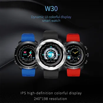 

Sports Fitness Activity Heart Rate Watch W30 Sports Waterproof Smart Watches with Heart Rate Call SMS Stopwatch Pedometer