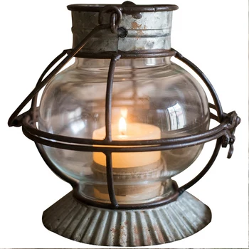 

Decorative Lantern Glass Vintage Retro Mini Wind Lamp Candle Lantern