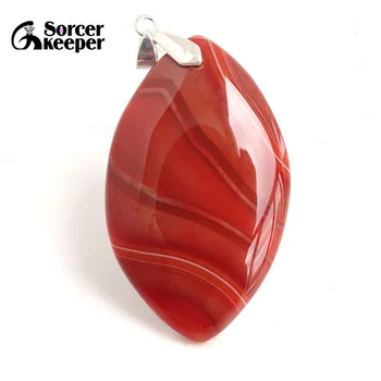 

High Quality Pendentif Real Natural Red Botswana Agates Stone Pendant Chains Necklace For Women Jewelry Making BC056
