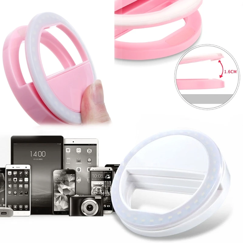 Selfie Portable LED Ring Fill Light Camera Photography for Android Phone O30 dropship
