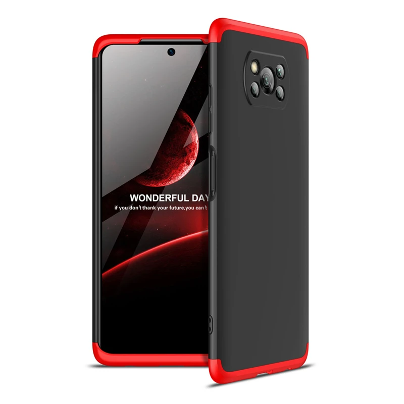 

KEYSION Phone Case For Xiaomi POCO X3 NFC 360 Full Protection 3 in 1 Hard PC Back Cover Case For Poco X3 NFC F2 Pro X2