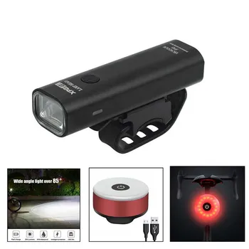 

WasaFire USB Bicycle Front Light 3 Modes 400lm LED Cycling Flashlight 85 Degree Headlight + Bike Rear Back Lights
