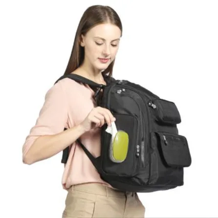 Модная сумка для подгузников, рюкзак Mochila Maternidade, сумка для ухода за ребенком, аксессуары для детских колясок, кормящих мам и мам - Цвет: Черный
