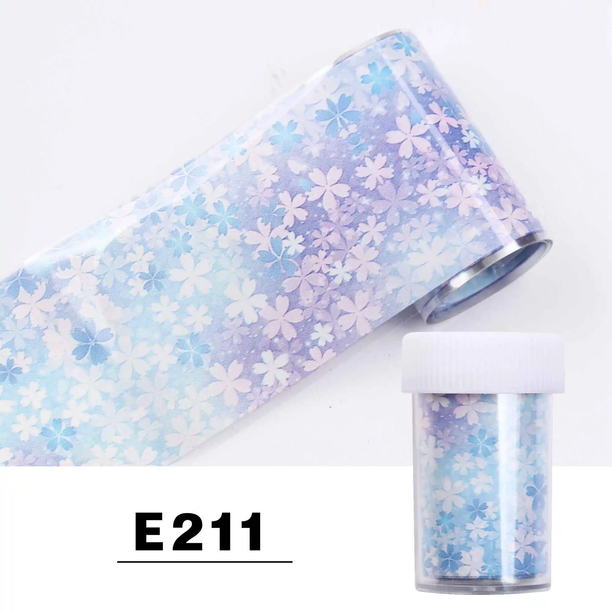 E211 Nail Foil 1 шт. голографический цветок Звездная Фольга для ногтей 4*100 см 33 цветной хрустальный камень переводная наклейка из фольги маникюрный набор Nailart украшения - Цвет: E211 Nail Foil