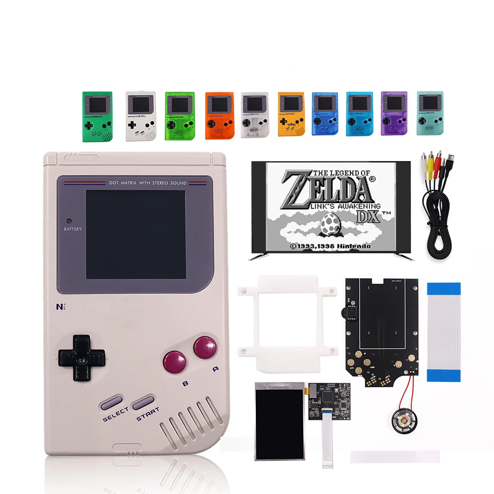 V5 GBO TV Version OSD Menu Full Size IPS High Light Brightness Backlight LCD Screen + Speaker Kit For GameBoy DMG GB Console