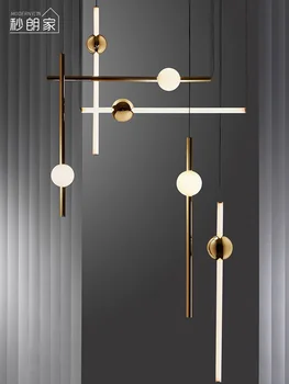 

Nordic Minimalist Design Glass Ball Chandelier Creative Art Molecule Hall Living Room Restaurant Suspension Light Fixtures