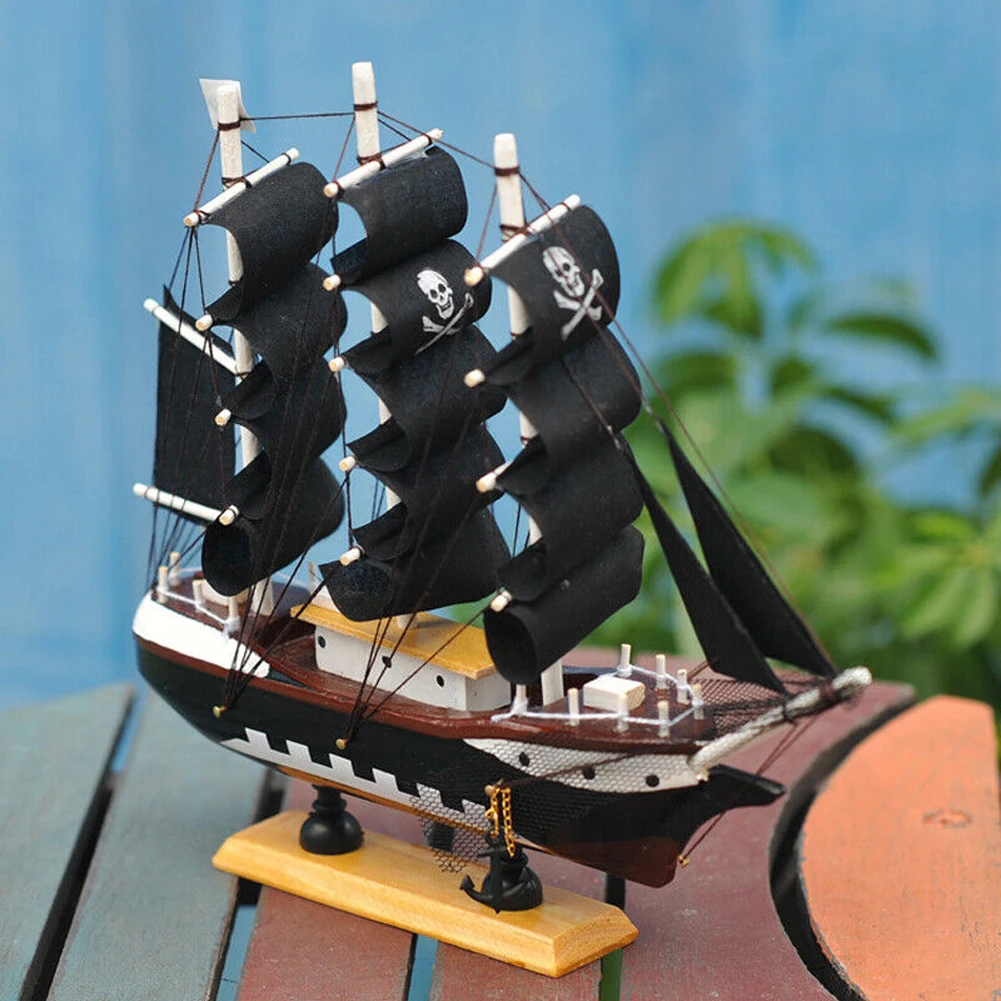 

European Sailing Desktop Handmade Miniatures Gift Boat Ship Model Sailboat Wooden Kids Toy Home Decor Office