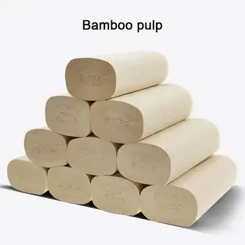 

Bamboo Fiber Paper Roll Paper Toilet Paper 4 Layers 16 Rolls/Pack Skin-Friendly Affordable Soft Family Baby Natural Tampon