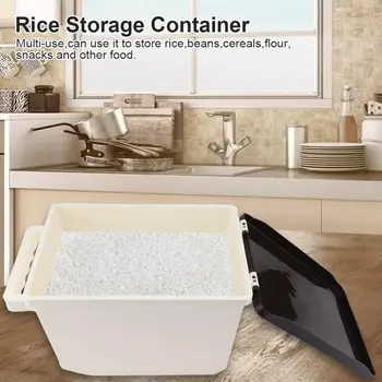 

10KG Plastic Rice Storage Box Bucket Sealed Moisture-proof Large Capacity Grain Flour Container Kitchen Grain Cereal Storage Box