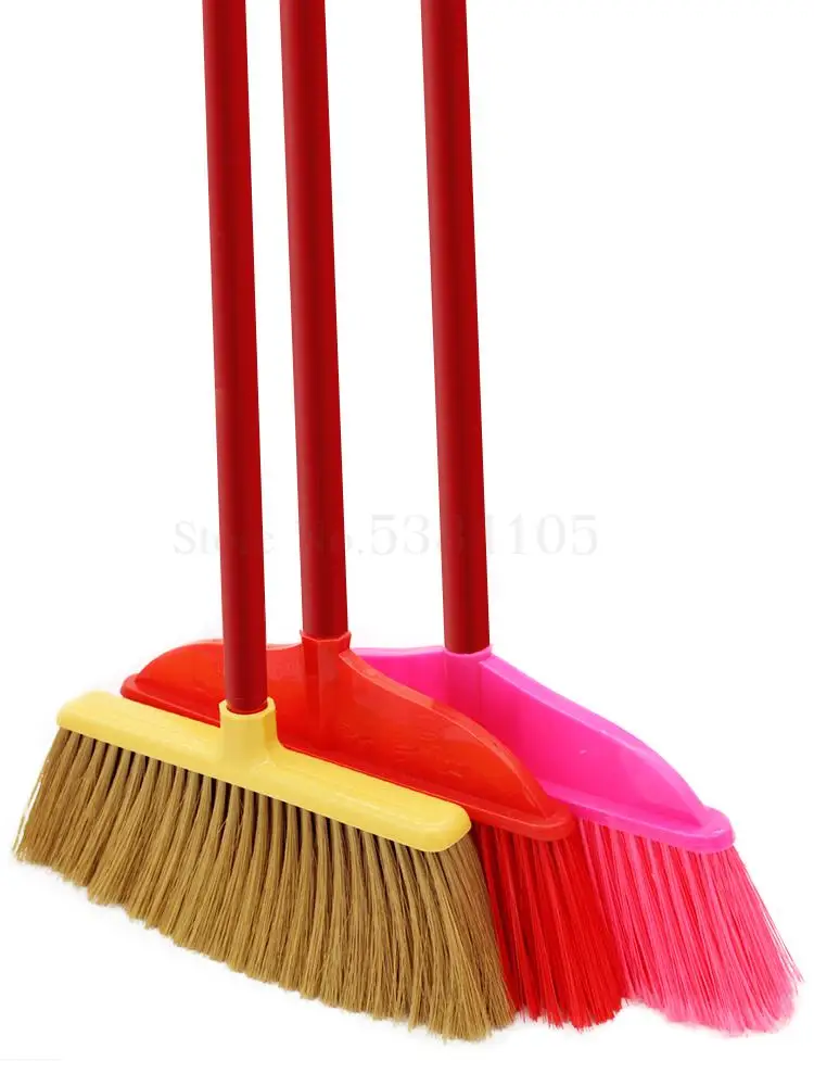 Plastic Broom Household Single Hardwood Handle Factory Property Garden