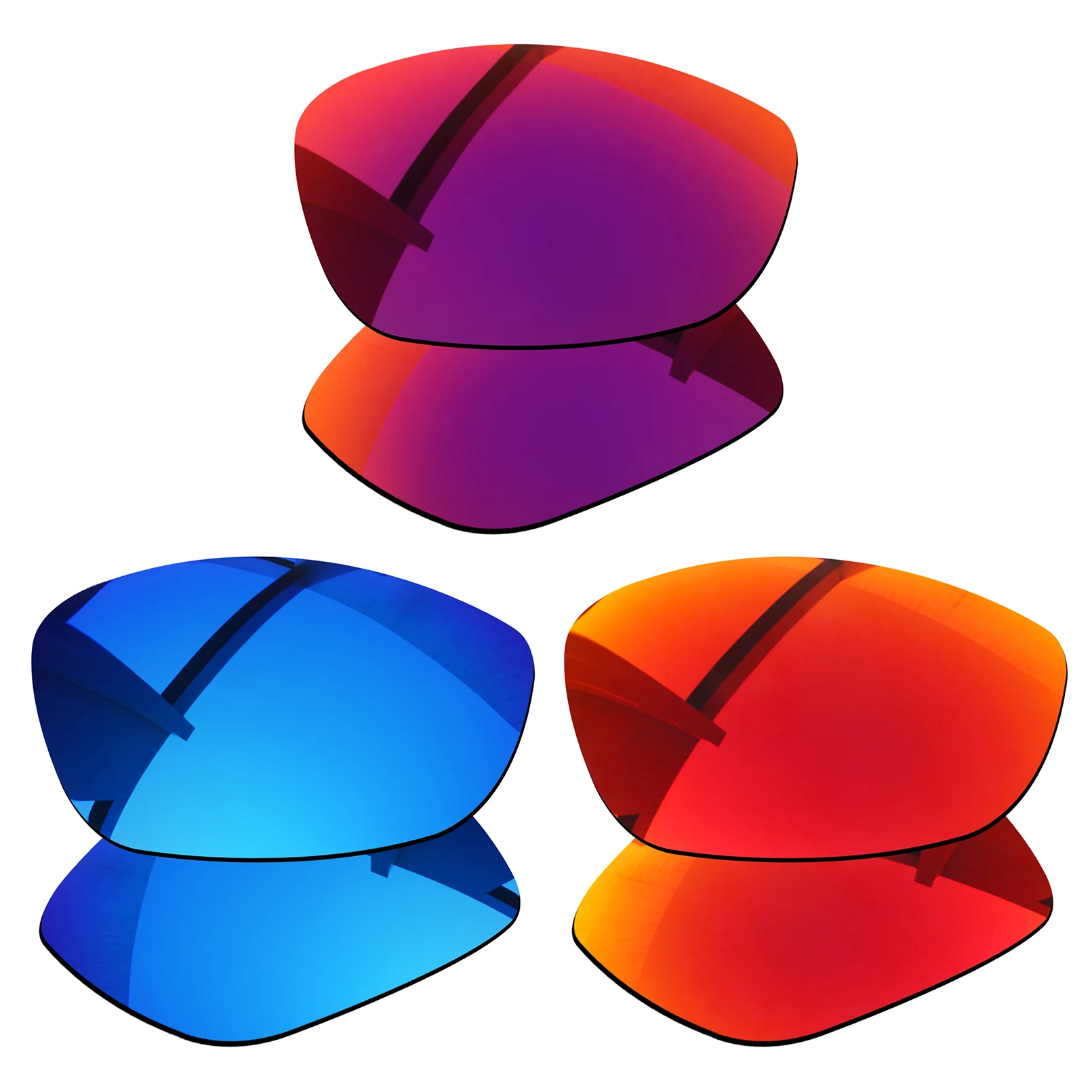 

Bsymbo 3 Pairs Winter Sky & Agate Red & Wine Red Polarized Replacement Lenses for-Oakley Straight Jacket 2007 Frame