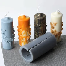 

Scented Home DIY Decor Candle Cylindrical Carved