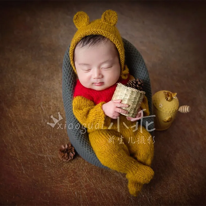 Новорожденный медведь Фотография реквизит ручной работы для ребенка|newborn sets