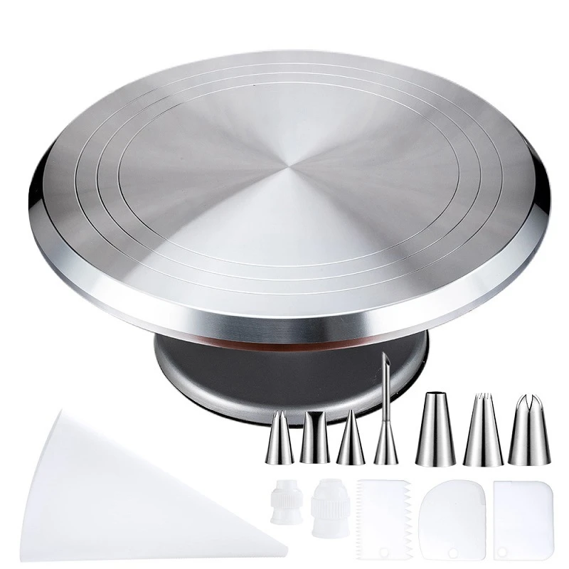  Multi-Function Cake Decorating Kit Cake Turntable Set Pastry Tube Fondant Tool Kitchen Dessert Baki