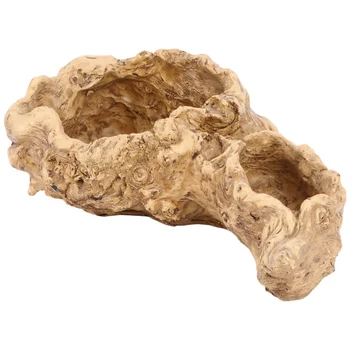 

1Pc Retro Imitation Wood Stake Succulent Planter Bonsai Container Decor (Beige)