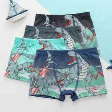 5 шт./лот, детские трусы для подростков нижнее белье для мальчиков детские трусы-боксеры, мягкие хлопковые детские трусы с динозавром для мальчиков, одежда для От 2 до 9 лет