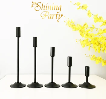 

Shining Party Black Metal Candle Holders, Candlesticks, Wedding Centerpieces, Wedding Party Christmas Bar Home Decoration