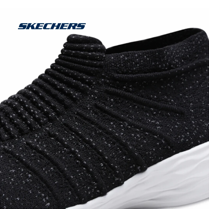 Skechers/женские кроссовки на платформе; дышащая повседневная обувь; Женская Удобная дышащая прогулочная обувь; слипоны; 14961-BKW