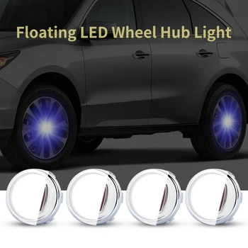 

For FIAT 60mm 4X Hub Light Car Wheel Caps Light Center Cover Lighting Cap Floating Illumination LED bulb Energy auto car styling
