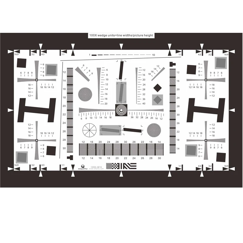 Charttu ISO12233 QE2X 711*400mm The Highest Resolution Line Can Measure