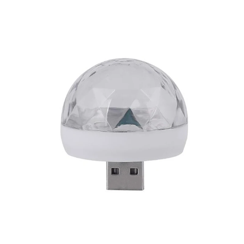 USB мини светодиодный диско-Свет Волшебный шар праздничный световой/звуковой контроль для рождества DJ вечерние украшения семь цветов звездный свет
