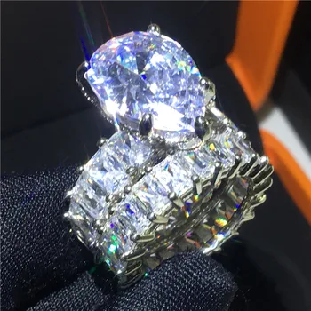 

90% OFF Vintage 8ct Lab diamond ring 925 Sterling Silver Bijou Engagement Wedding Band Rings for women men Anniversary Jewelry