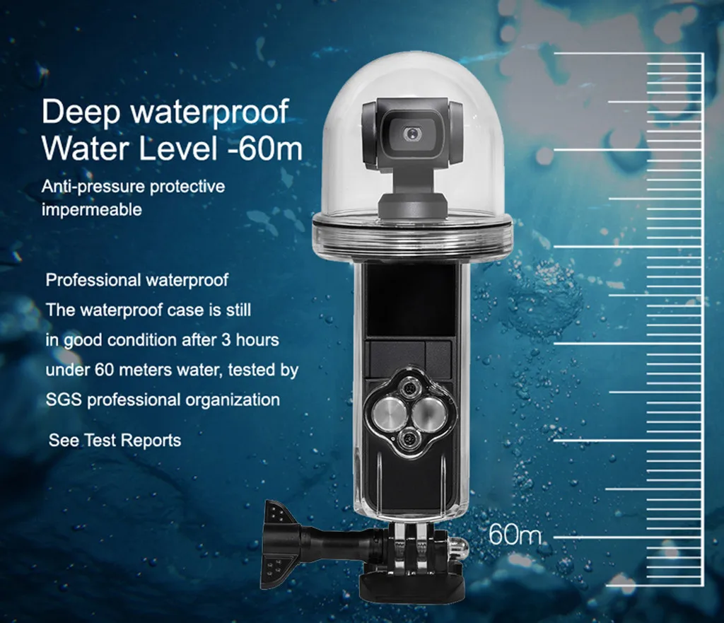 CARPRIE чехол для камеры, прозрачный водонепроницаемый корпус, водонепроницаемый защитный чехол для наружной спортивной камеры для DJI Osmo Pocket