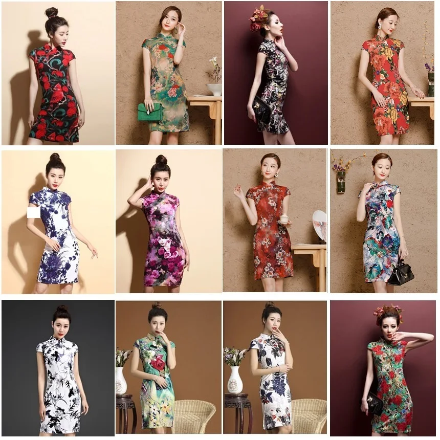 Китайские платья Ципао Cheongsam из хлопка и льна Mujer Vestidos размера плюс для женщин короткие 3XL 4XL 5XL летние Новое поступление