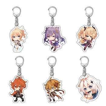 

New Game Genshin Impact Acrylic Keychain Anime Delicate Craft Mengpa Cartoon Key Chain Delicacy Bag Pendant Small Car Keyring