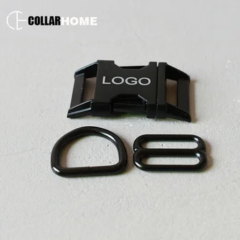 

10 sets engrave logo ID metal buckle 25mm webbing d-rings for DIY bag dog pet collar harness sewing accessories adjuster sliders