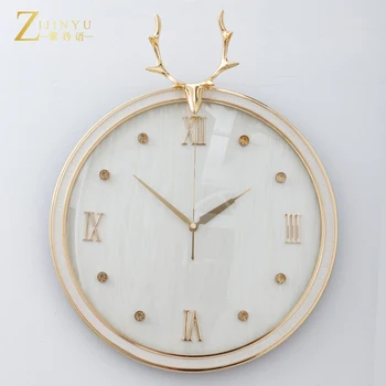 

Nordic Luxury Wall Clock Gold Metal Large Clock Living Room Creative Clocks Wall Modern Design Creative Silent Home Decor ZB5WC