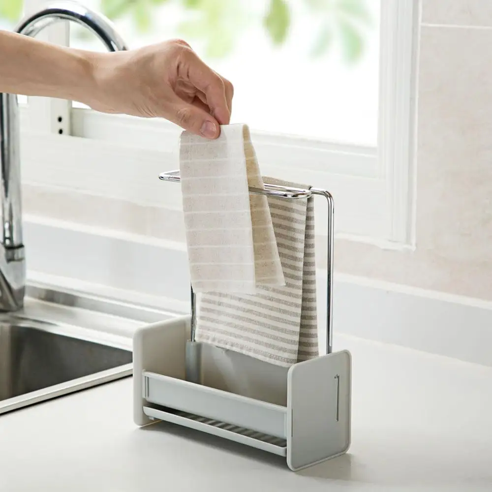 Металл+ пластик тряпичная полка посуда дренажная стойка кухонный держатель для губки в раковину вешалка для хранения полотенец