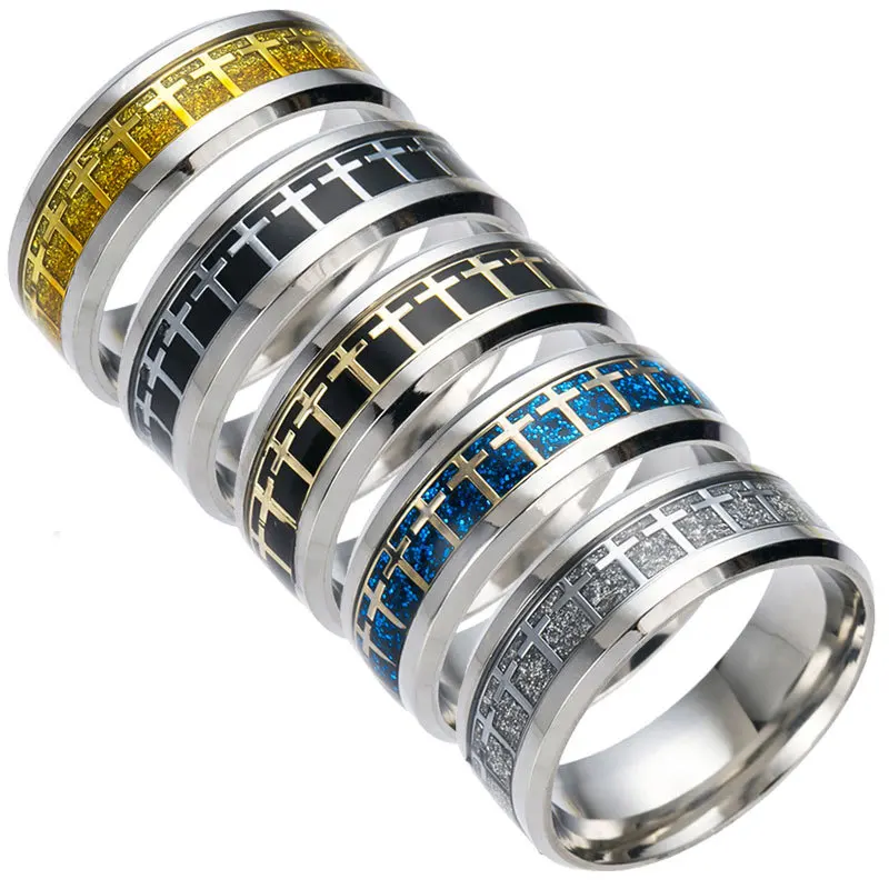 BAECYT Religious Christian Midi Stainless Steel Jesus Cross Amulet Ring For Men Women Prayer Jewelry Dropshipping | Украшения и
