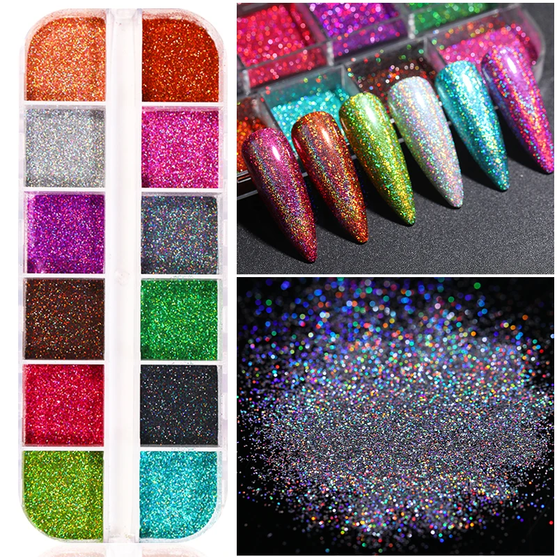 Nail Powder Hot Sale Nail Powders iridescent Shiny Nail Glitters Dust Decorations For Art Chrome Pigment DIY Accessories