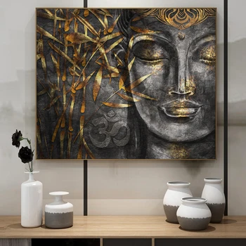 

Abstract Buddhism Posters and Prints Wall Art Canvas Painting Buddhist Mood Pictures for Living Room Home Buddha Decoration