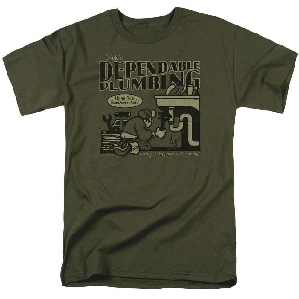 DICK PLUMBING Fixing Leaky Pipes with a Smile T-Shirt All Sizes |