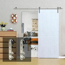 Aliexpress - Gifsin 4-9.6FT Round -Shaped Silver Stainless Steel Puerta Corredera Wooden Sliding Door Hardware Kit for Single Door