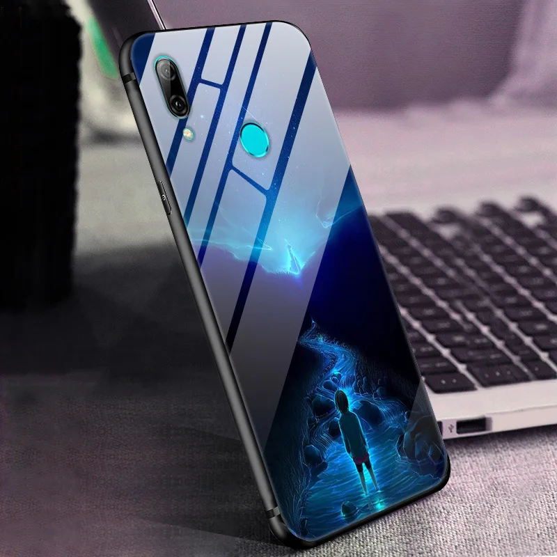 Для huawei P Smart Z противоударный чехол из закаленного стекла с принтом чехол-крышка с узорами Бампер для huawei P Smart чехол Coque