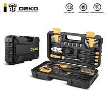 DEKO 62 шт. профессиональный набор инструментов для ремонта автомобиля Авто трещотка гаечный ключ Отвертка разъем механические инструменты комплект W/Выдувная коробка