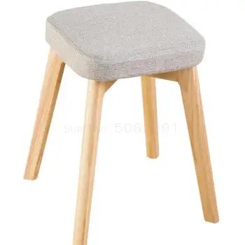 

Low Stool Solid Wood Dining Chair Household Cloth Art Small Stool Modern Simple Dressing Stool Makeup Chair Fashion Creative Foo