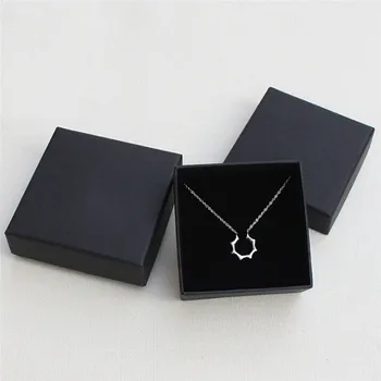 

6 Sizes Brand Black Paper Packing Gift Boxes No Logo For Jewelry Bracelet Necklace Ring Earrings Packing Boxes
