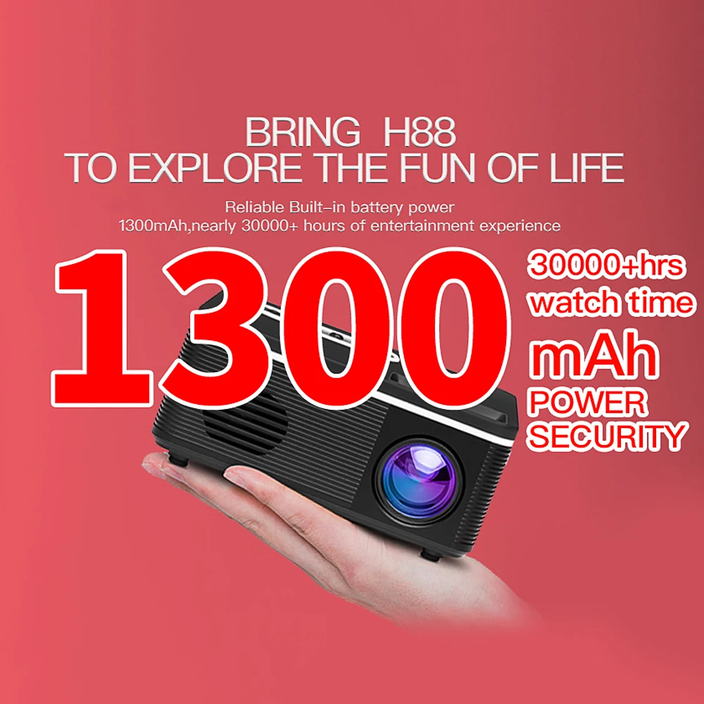 1080P мини-проектор HD портативный светодиодный мини-проектор USB AV порт для офиса домашнего кинотеатра Открытый ЕС США штекер