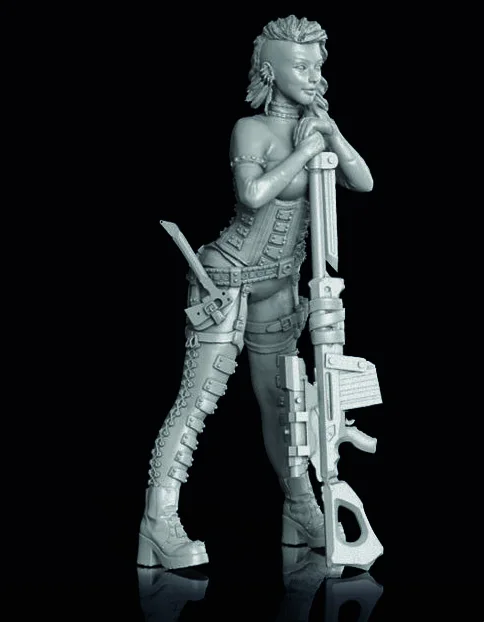 1/24 75 мм старинный воин девушка подставка модельная фигурка из смолы наборы