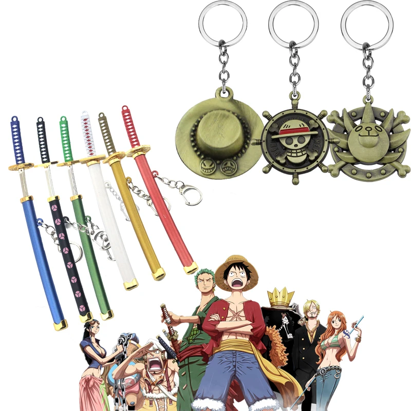 One Piece Keychain Zoro Swords Keychains Hat Anchor Pendant Car Keyrings Luffy Key Chain Hot Japanese Anime Jewelry For Kid Gift Key Chains Aliexpress