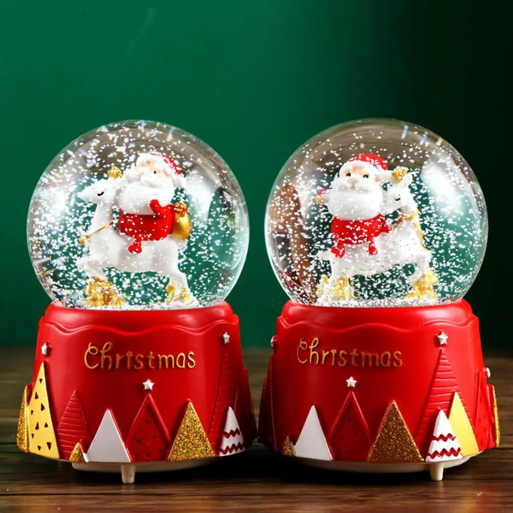 Musical Snow Globe Glitter Water Santa Claus Decoration Train Rotating  Luminous Music Box Plays We Wish You A Merry Christmas - AliExpress