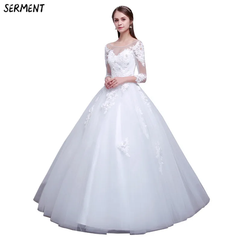 

SERMENT 2019 New French Bride Word Shoulder Wedding Princess Dream Thin Slim Long Tail Hepburn Star Spring