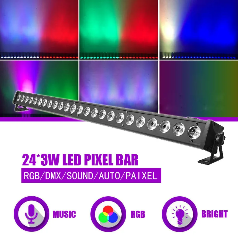 Пиксельная Светодиодная панель SUNART 24*3 Вт RGB 3 в 1 сценическое освещение с